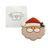 Santa Claus Face Cookie Cutter | Stamp | Stencil #1 Xmas / Winter / NYE Cookie Cutter Lady MINI - 2 Inches (5cm) Stencil ONLY 