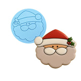 Santa Claus Face Cookie Cutter | Stamp | Stencil #1 Xmas / Winter / NYE Cookie Cutter Lady MINI - 2 Inches (5cm) Debosser ONLY 