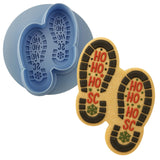 Santa Footprints Cookie Cutter | Stamp | Stencil Xmas / Winter / NYE Cookie Cutter Lady MINI - 2 Inches (5cm) **BUNDLE** Cutter + Debosser 