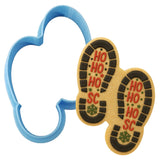 Santa Footprints Cookie Cutter | Stamp | Stencil Xmas / Winter / NYE Cookie Cutter Lady MINI - 2 Inches (5cm) Cookie Cutter ONLY (Outline) 