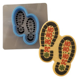 Santa Footprints Cookie Cutter | Stamp | Stencil Xmas / Winter / NYE Cookie Cutter Lady MINI - 2 Inches (5cm) **BUNDLE** Cutter + Stencil 