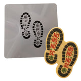 Santa Footprints Cookie Cutter | Stamp | Stencil Xmas / Winter / NYE Cookie Cutter Lady MINI - 2 Inches (5cm) Stencil ONLY 