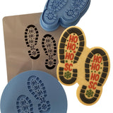 Santa Footprints Cookie Cutter | Stamp | Stencil Xmas / Winter / NYE Cookie Cutter Lady MINI - 2 Inches (5cm) **FULL SET BUNDLE** Cutter + Stamp + Stencil + Debosser **BEST DEAL** 