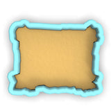 a blank paper with a blue border on a white background