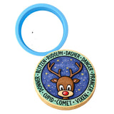 Santa's Reindeer Cookie Cutter | Stamp | Stencil #1 Xmas / Winter / NYE Cookie Cutter Lady MINI - 2 Inches (5cm) Cookie Cutter ONLY (Outline) 