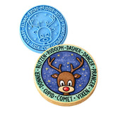 Santa's Reindeer Cookie Cutter | Stamp | Stencil #1 Xmas / Winter / NYE Cookie Cutter Lady MINI - 2 Inches (5cm) **BUNDLE** Cutter + Stamp 