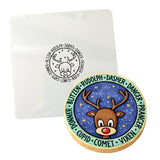 Santa's Reindeer Cookie Cutter | Stamp | Stencil #1 Xmas / Winter / NYE Cookie Cutter Lady MINI - 2 Inches (5cm) Stencil ONLY 