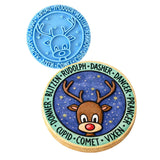 Santa's Reindeer Cookie Cutter | Stamp | Stencil #1 Xmas / Winter / NYE Cookie Cutter Lady MINI - 2 Inches (5cm) Stamp ONLY 