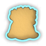 a cookie shaped like a teddy bear on a white background