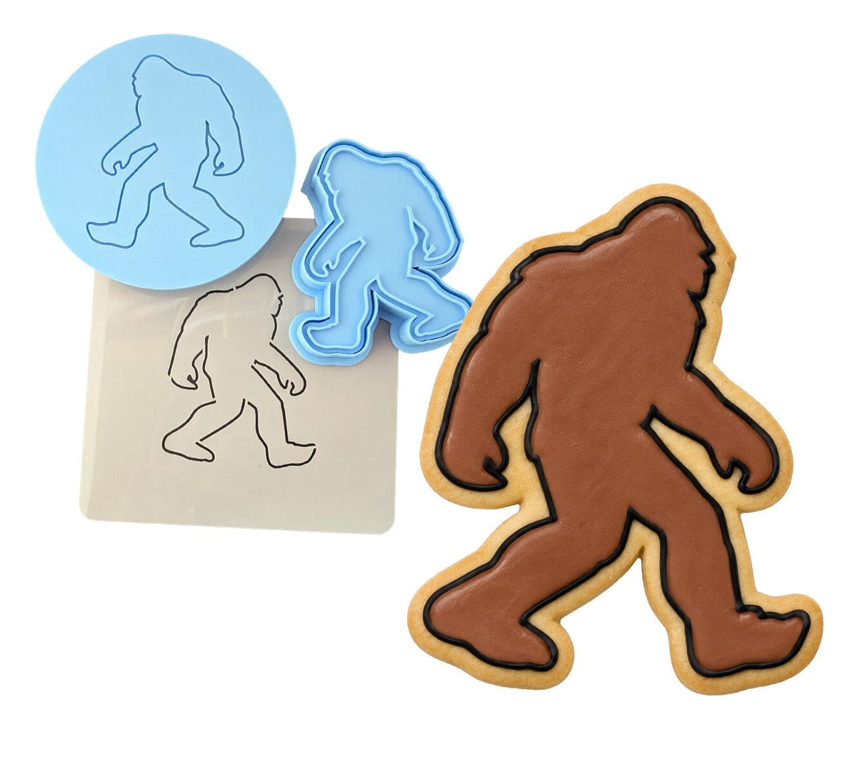 Sasquatch Cookie Cutter | Stamp | Stencil #1 Animals & Dinosaurs Cookie Cutter Lady MINI - 2 Inches (5cm) **FULL SET BUNDLE** Cutter + Stamp + Stencil + Debosser **BEST DEAL** 