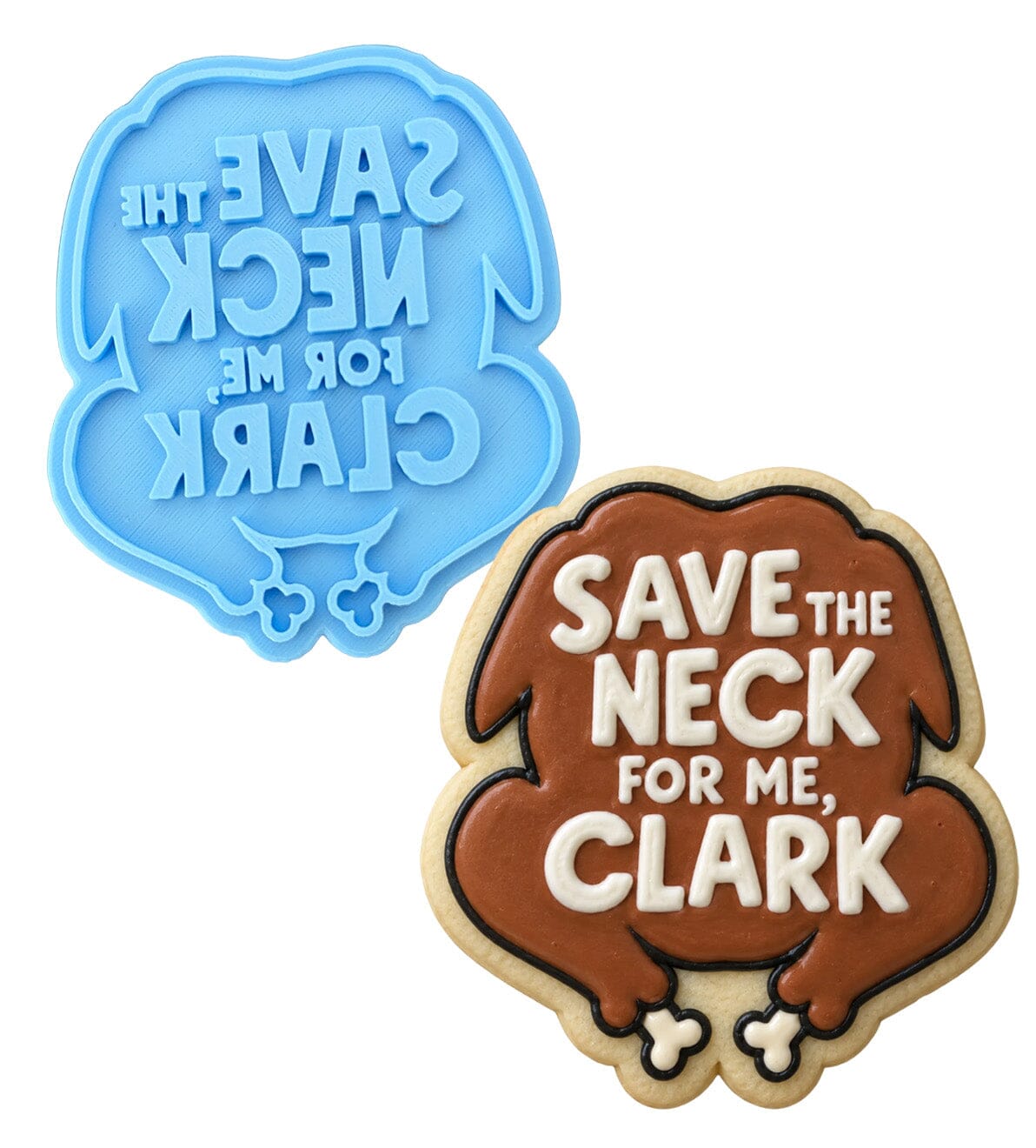 Save the Neck Cookie Cutter | Stamp | Stencil Xmas / Winter / NYE Cookie Cutter Lady MINI - 2 Inches (5cm) Stamp ONLY 