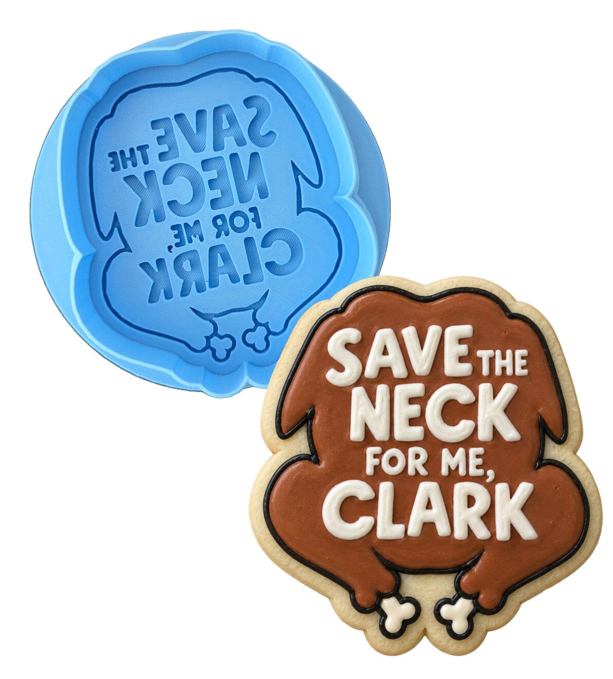 Save the Neck Cookie Cutter | Stamp | Stencil Xmas / Winter / NYE Cookie Cutter Lady MINI - 2 Inches (5cm) **BUNDLE** Cutter + Debosser 