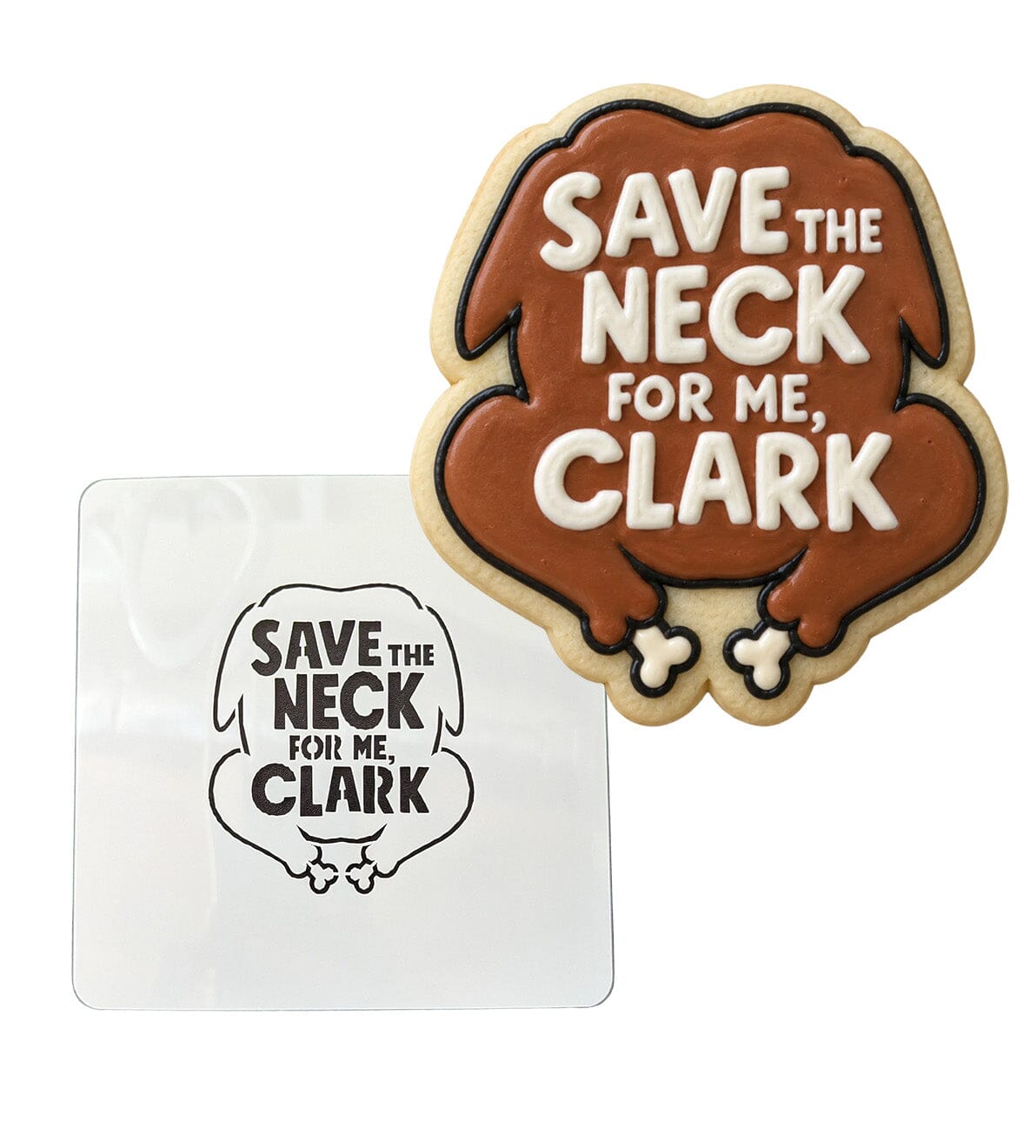 Save the Neck Cookie Cutter | Stamp | Stencil Xmas / Winter / NYE Cookie Cutter Lady MINI - 2 Inches (5cm) Stencil ONLY 