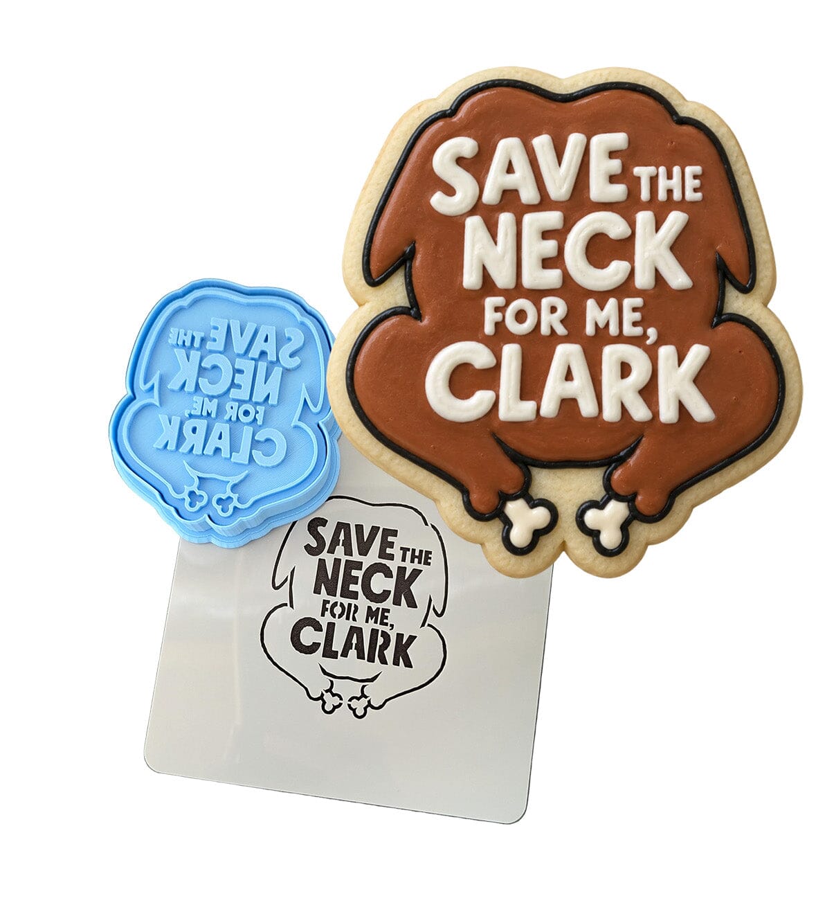 Save the Neck Cookie Cutter | Stamp | Stencil Xmas / Winter / NYE Cookie Cutter Lady 