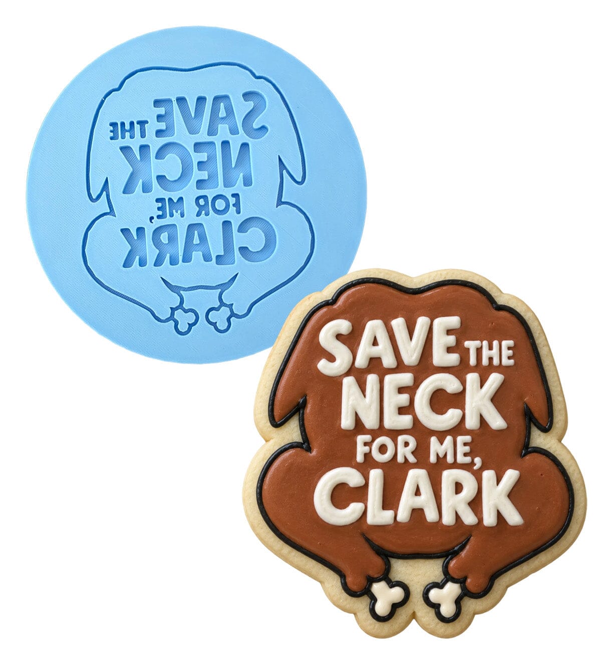 Save the Neck Cookie Cutter | Stamp | Stencil Xmas / Winter / NYE Cookie Cutter Lady MINI - 2 Inches (5cm) Debosser ONLY 