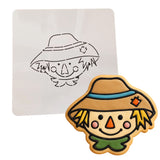 Scarecrow Head Cookie Cutter | Stamp | Stencil #2 Halloween / Fall Cookie Cutter Lady MINI - 2 Inches (5cm) Stencil ONLY 