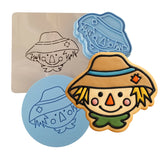 Scarecrow Head Cookie Cutter | Stamp | Stencil #2 Halloween / Fall Cookie Cutter Lady MINI - 2 Inches (5cm) **FULL SET BUNDLE** Cutter + Stamp + Stencil + Debosser **BEST DEAL** 