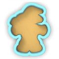 a cookie shaped like a teddy bear on a white background
