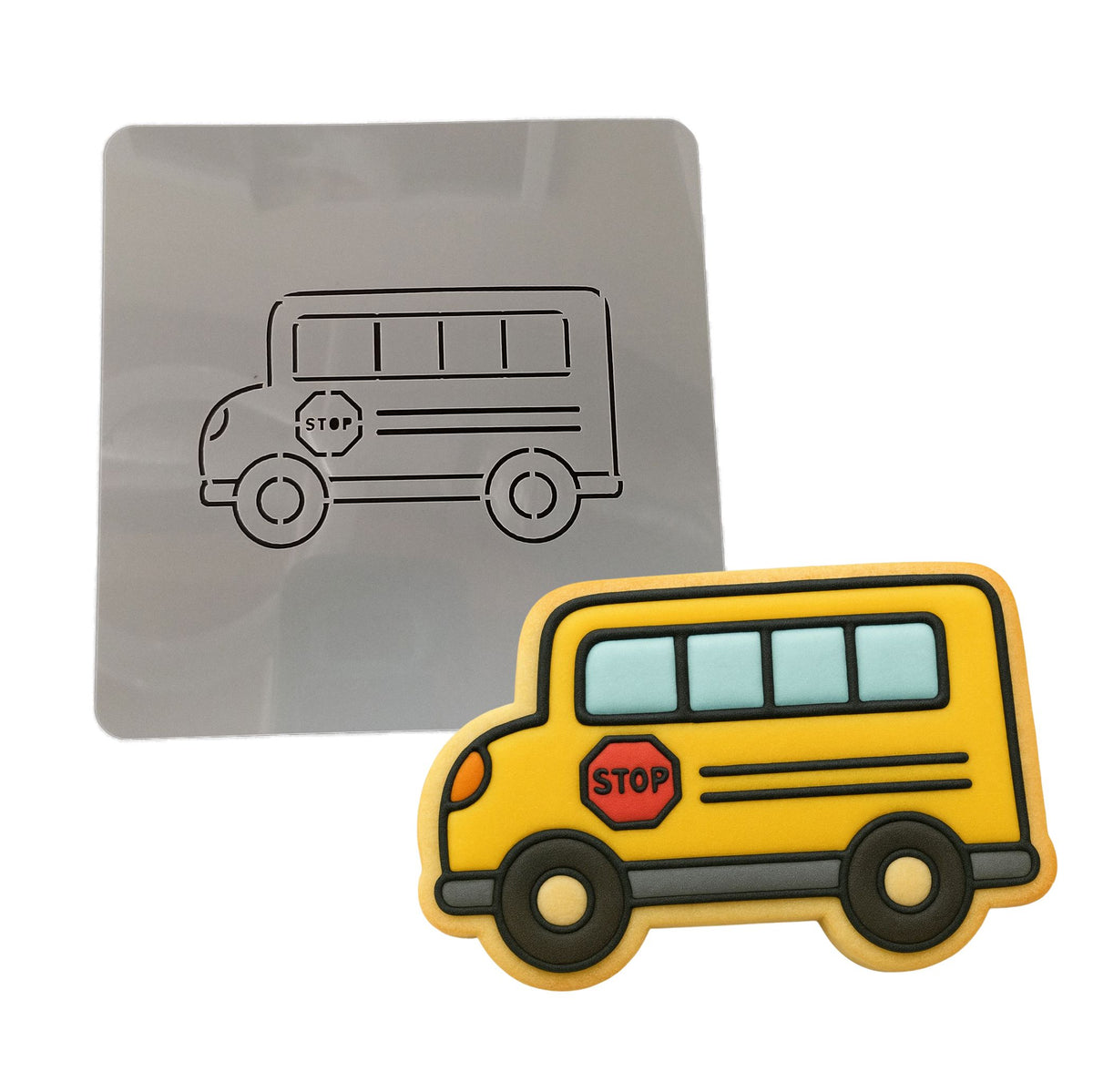 School Bus Cookie Cutter | Stamp | Stencil #2 School / Grad Cookie Cutter Lady 