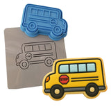 School Bus Cookie Cutter | Stamp | Stencil #2 School / Grad Cookie Cutter Lady 