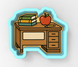 School Desk with Apple Cookie Cutter | Stamp | Stencil - SHARP EDGES - FAST Shipping - Choose Your Own Size! #1