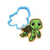 Sea Turtle Cookie Cutter | Stamp | Stencil #2 Beach / Summer Cookie Cutter Lady MINI - 2 Inches (5cm) Cookie Cutter ONLY (Outline) 