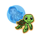 Sea Turtle Cookie Cutter | Stamp | Stencil #2 Beach / Summer Cookie Cutter Lady MINI - 2 Inches (5cm) **BUNDLE** Cutter + Debosser 