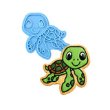 Sea Turtle Cookie Cutter | Stamp | Stencil #2 Beach / Summer Cookie Cutter Lady MINI - 2 Inches (5cm) Stamp ONLY 