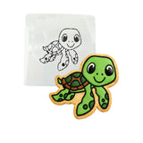 Sea Turtle Cookie Cutter | Stamp | Stencil #2 Beach / Summer Cookie Cutter Lady MINI - 2 Inches (5cm) Stencil ONLY 