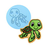 Sea Turtle Cookie Cutter | Stamp | Stencil #2 Beach / Summer Cookie Cutter Lady MINI - 2 Inches (5cm) Debosser ONLY 