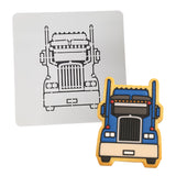 Semi Truck Cookie Cutter | Stamp | Stencil #1 Comic Book / Vehicles Cookie Cutter Lady MINI - 2 Inches (5cm) Stencil ONLY 