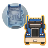 Semi Truck Cookie Cutter | Stamp | Stencil #1 Comic Book / Vehicles Cookie Cutter Lady MINI - 2 Inches (5cm) **BUNDLE** Cutter + Debosser 