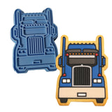 Semi Truck Cookie Cutter | Stamp | Stencil #1 Comic Book / Vehicles Cookie Cutter Lady MINI - 2 Inches (5cm) **BUNDLE** Cutter + Stamp 