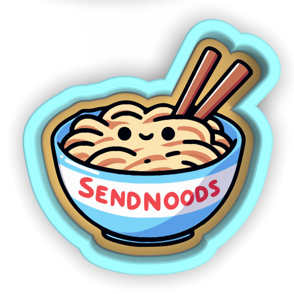 a bowl of noodles with chopsticks in it