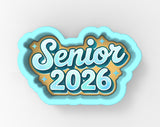 a stylized text that reads "Senior 2026" in a vibrant, colorful design.