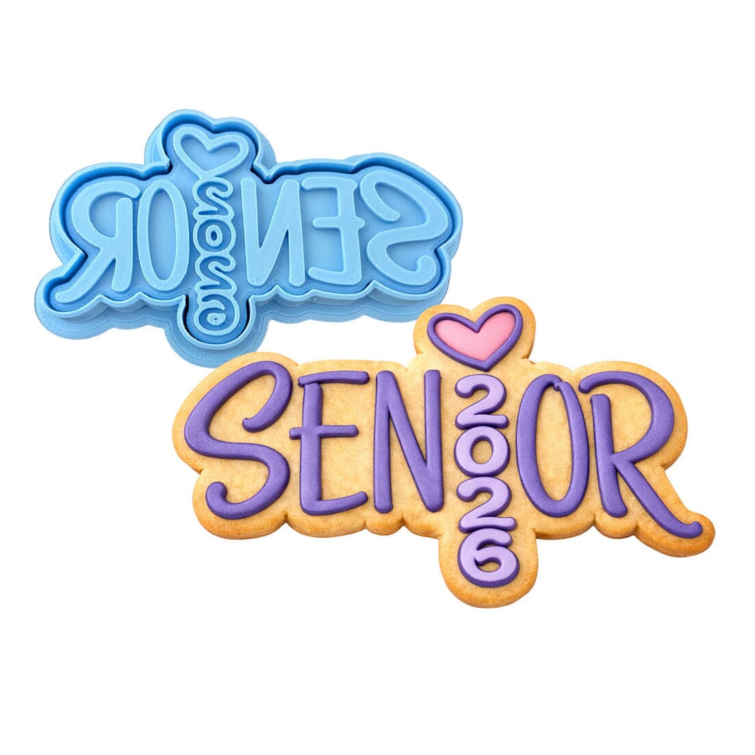 Senior 2026 Pink Vertical 1 Cookie Cutter | Stamp | Stencil - SHARP EDGES - FAST Shipping - Choose Your Own Size! #1 Cookie Cutter Lady LITTLE - 3 Inches (7.62cm) **BUNDLE** Cutter + Stamp 