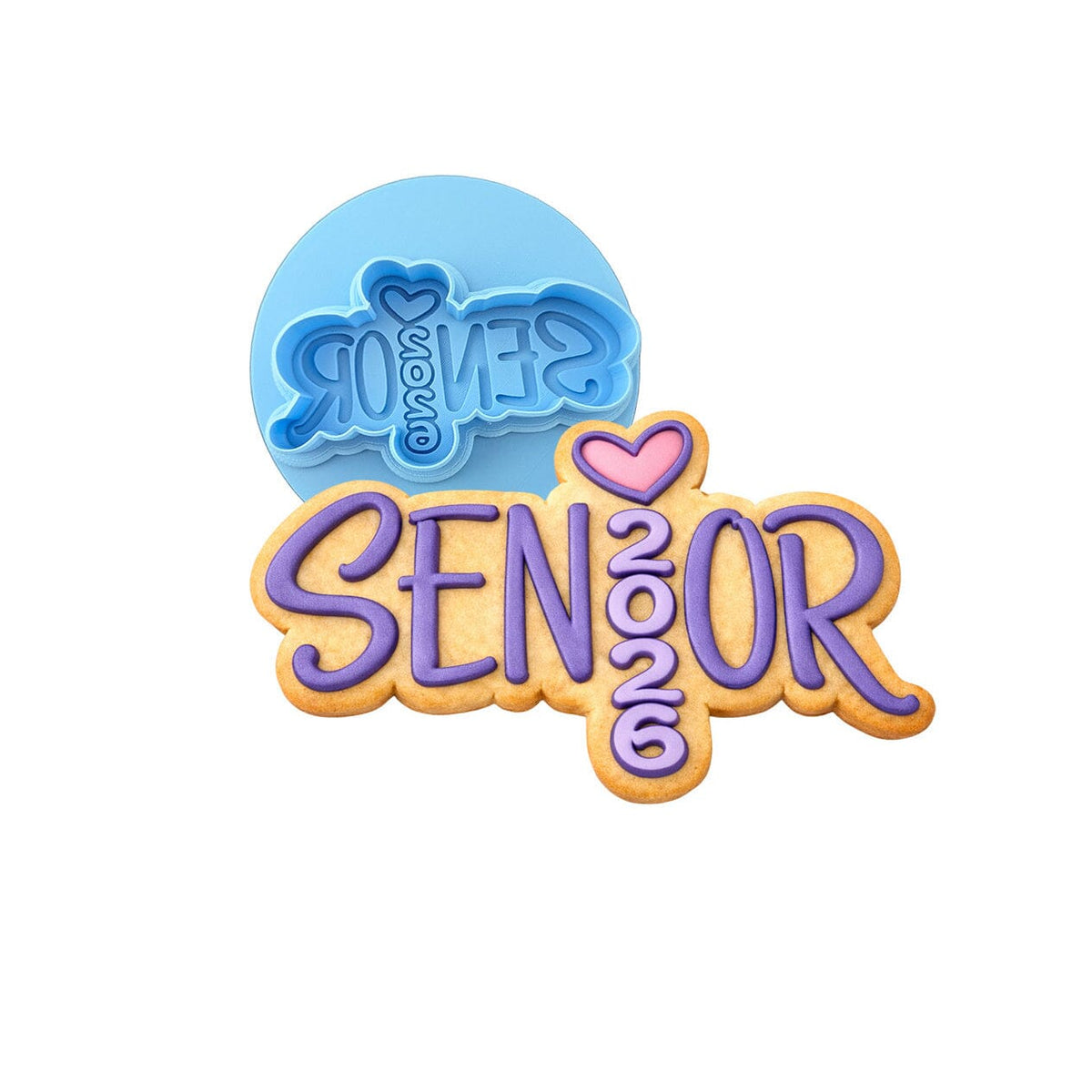 Senior 2026 Pink Vertical 1 Cookie Cutter | Stamp | Stencil - SHARP EDGES - FAST Shipping - Choose Your Own Size! #1 Cookie Cutter Lady LITTLE - 3 Inches (7.62cm) **BUNDLE** Cutter + Debosser 