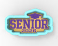a graduation cap and the word "SENIOR" in a stylized font, with the year "2026" below it.