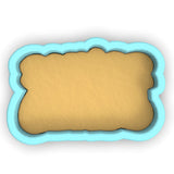 a cookie with a blue border around it