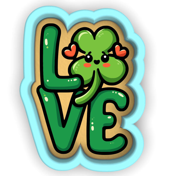 a sticker with the word love written in it