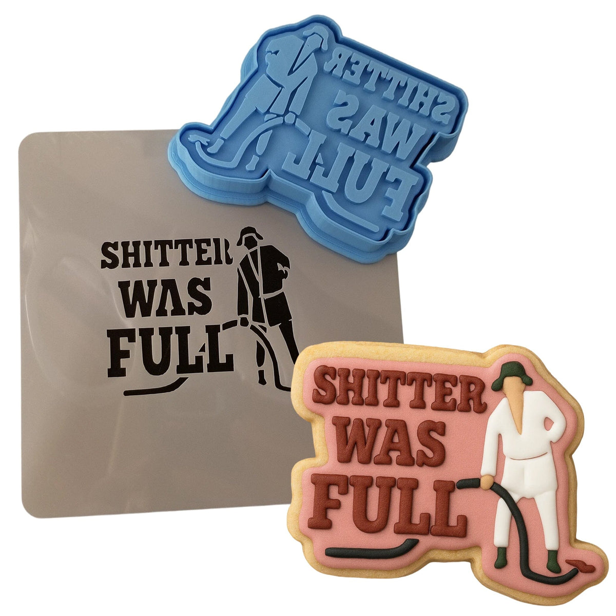 Shitter Was Full Cookie Cutter | Stamp | Stencil #2 Xmas / Winter / NYE Cookie Cutter Lady 