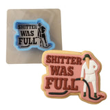 Shitter Was Full Cookie Cutter | Stamp | Stencil #2 Xmas / Winter / NYE Cookie Cutter Lady MINI - 2 Inches (5cm) **BUNDLE** Cutter + Stencil 