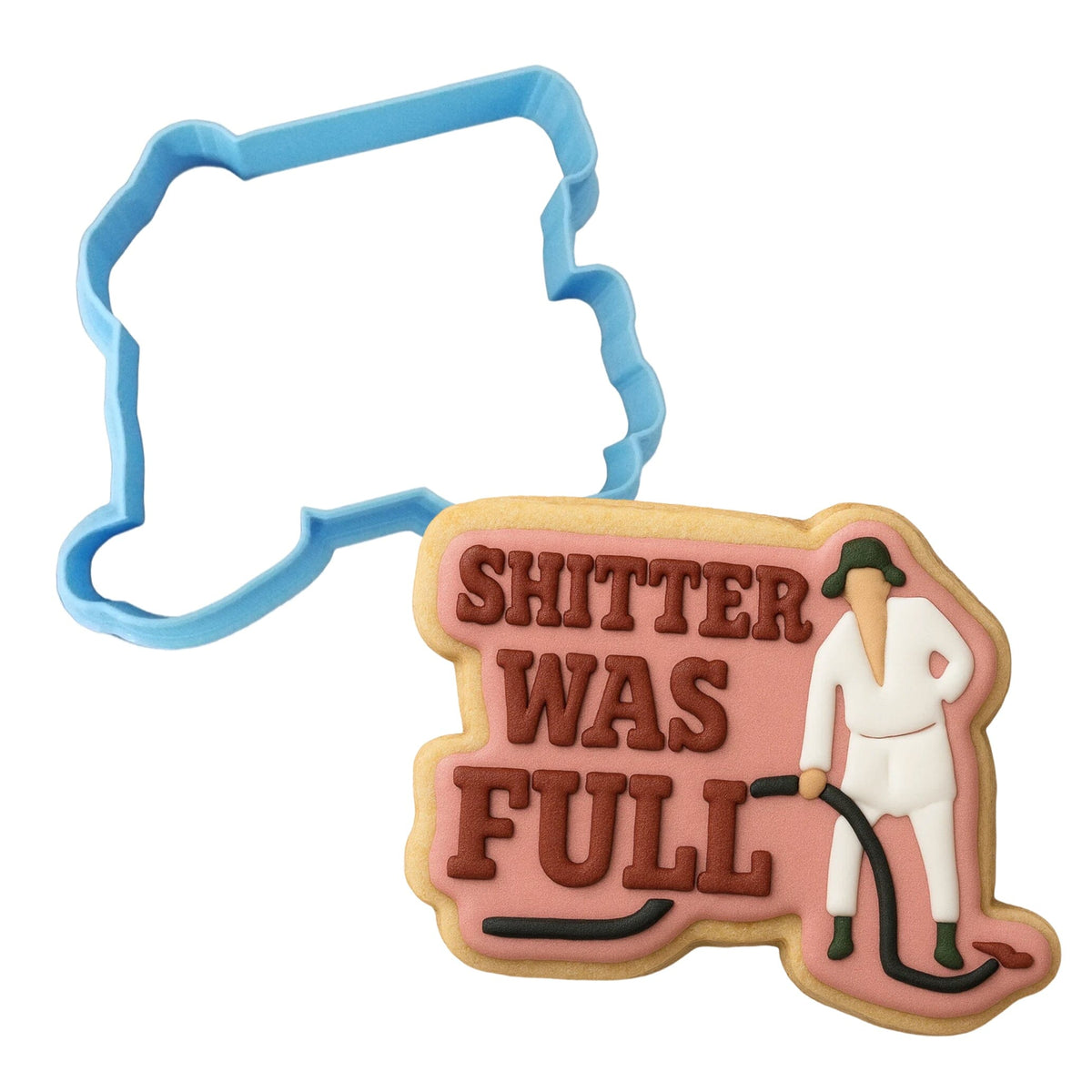 Shitter Was Full Cookie Cutter | Stamp | Stencil #2 Xmas / Winter / NYE Cookie Cutter Lady MINI - 2 Inches (5cm) Cookie Cutter ONLY (Outline) 