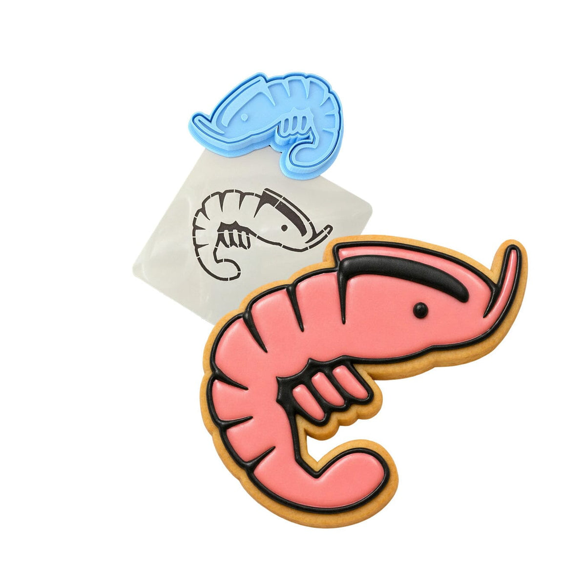 Shrimp Cookie Cutter | Stamp | Stencil #1 Beach / Summer Cookie Cutter Lady 