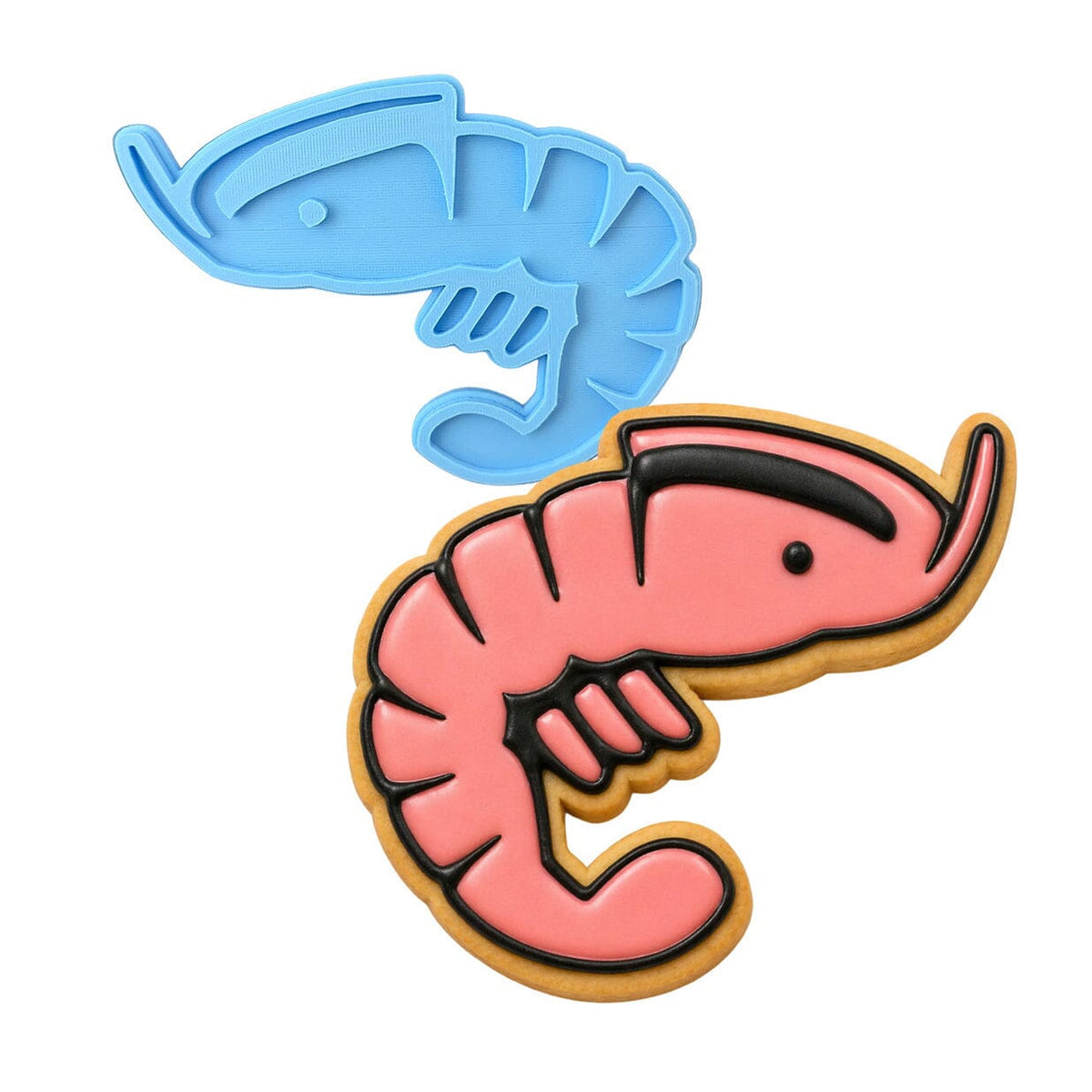 Shrimp Cookie Cutter | Stamp | Stencil #1 Beach / Summer Cookie Cutter Lady MINI - 2 Inches (5cm) Stamp ONLY 