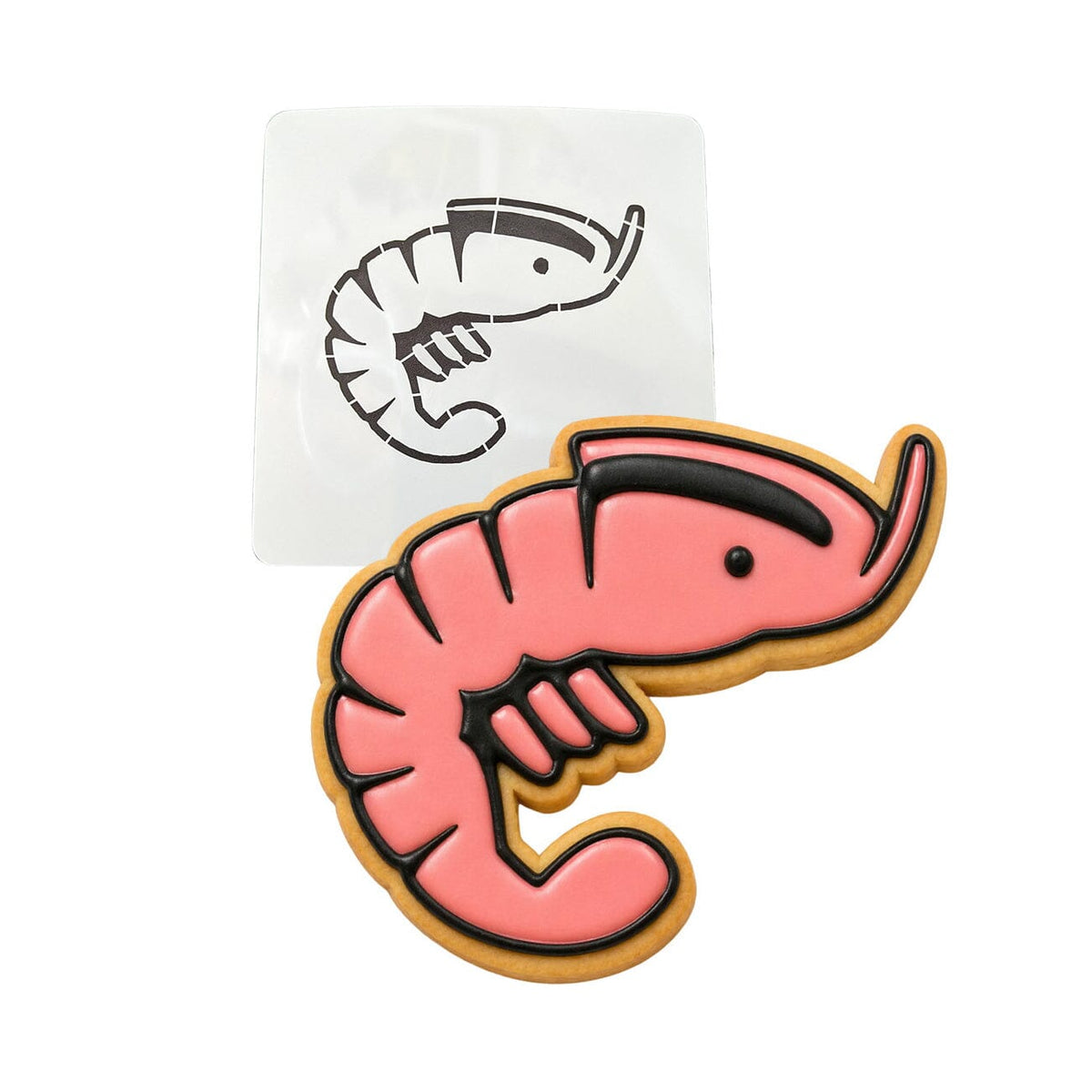 Shrimp Cookie Cutter | Stamp | Stencil #1 Beach / Summer Cookie Cutter Lady MINI - 2 Inches (5cm) Stencil ONLY 