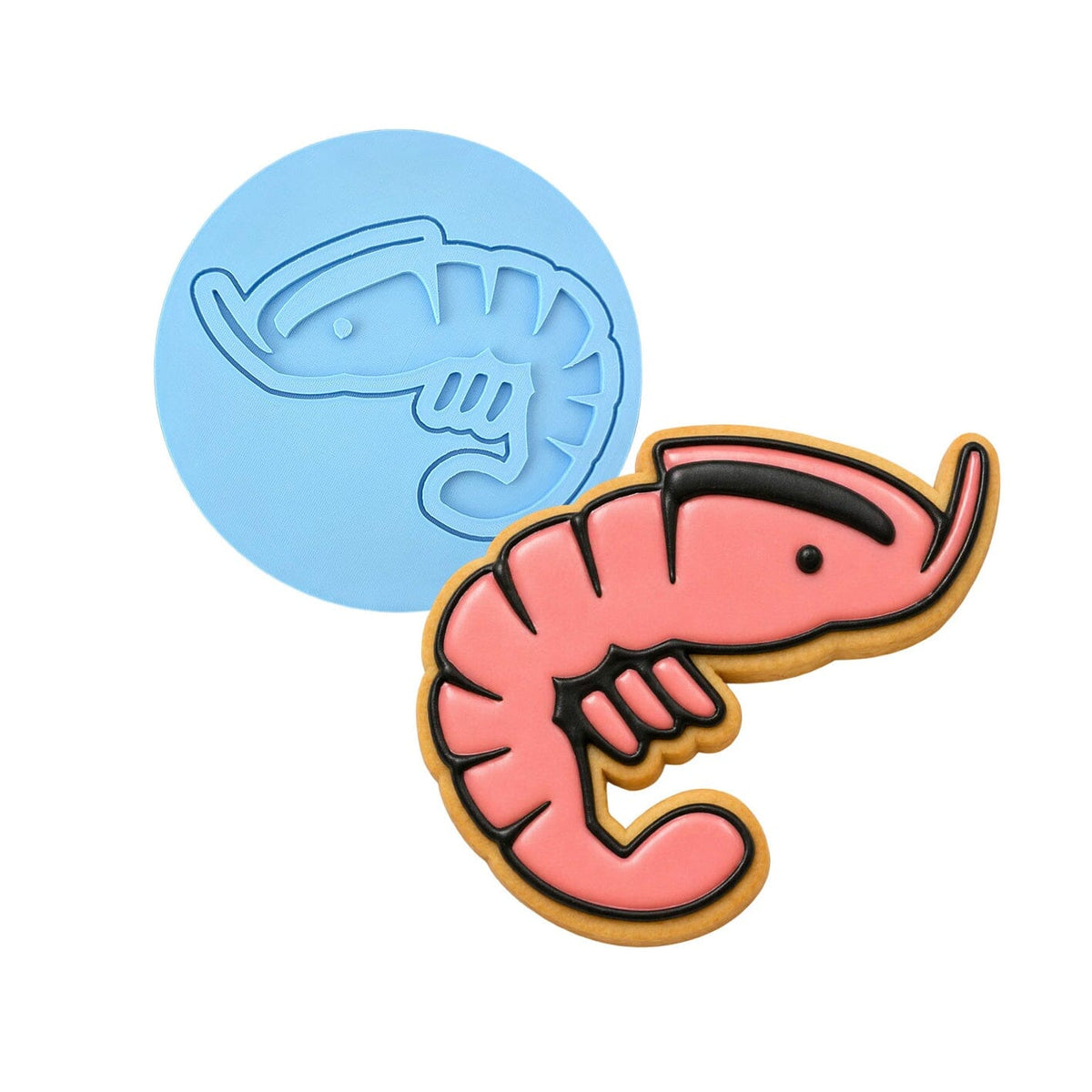 Shrimp Cookie Cutter | Stamp | Stencil #1 Beach / Summer Cookie Cutter Lady MINI - 2 Inches (5cm) Debosser ONLY 