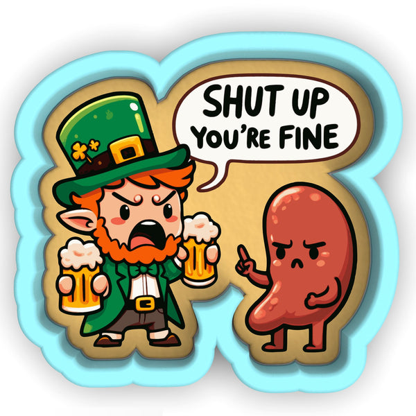 a cartoon of a lepreite drinking beer next to a hot dog