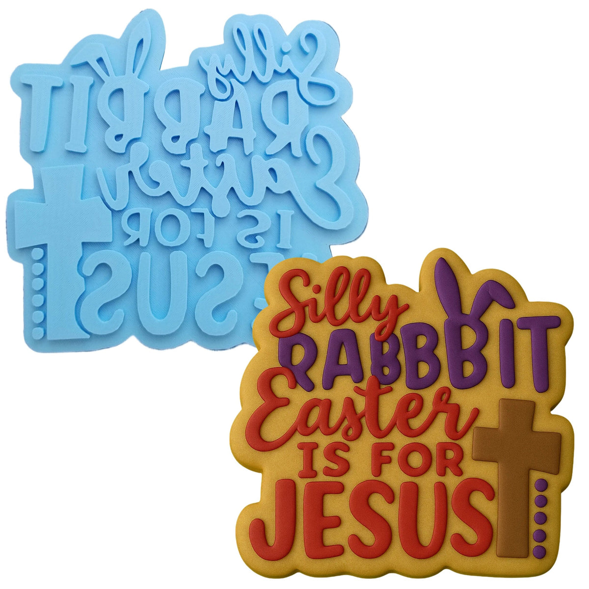 Silly Rabbit Easter Is For Jesus Cookie Cutter | Stamp | Stencil Easter / Spring / Flower Cookie Cutter Lady 