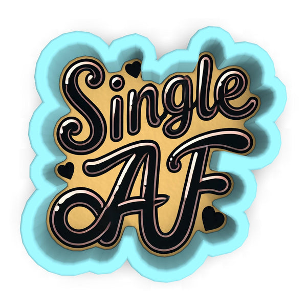 a sticker with the words single af on it